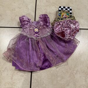 Build A Bear  Disney Princess Rapunzel Tangled Gown Purple Dress